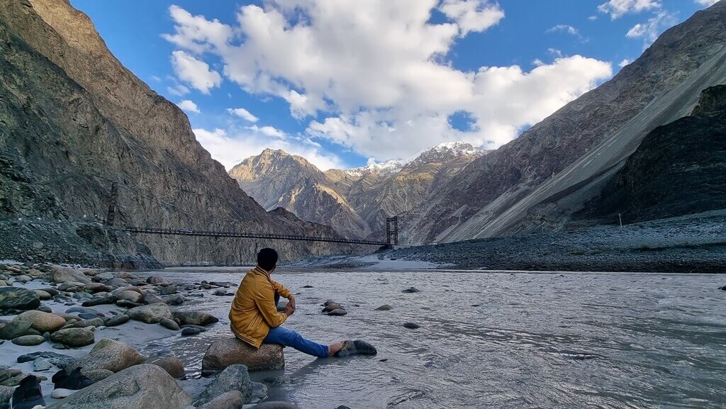 Traveler resting during acclimatization in Ladakh