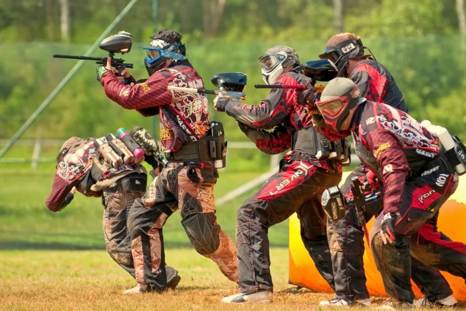 Paintball game in progress at Delhi arena