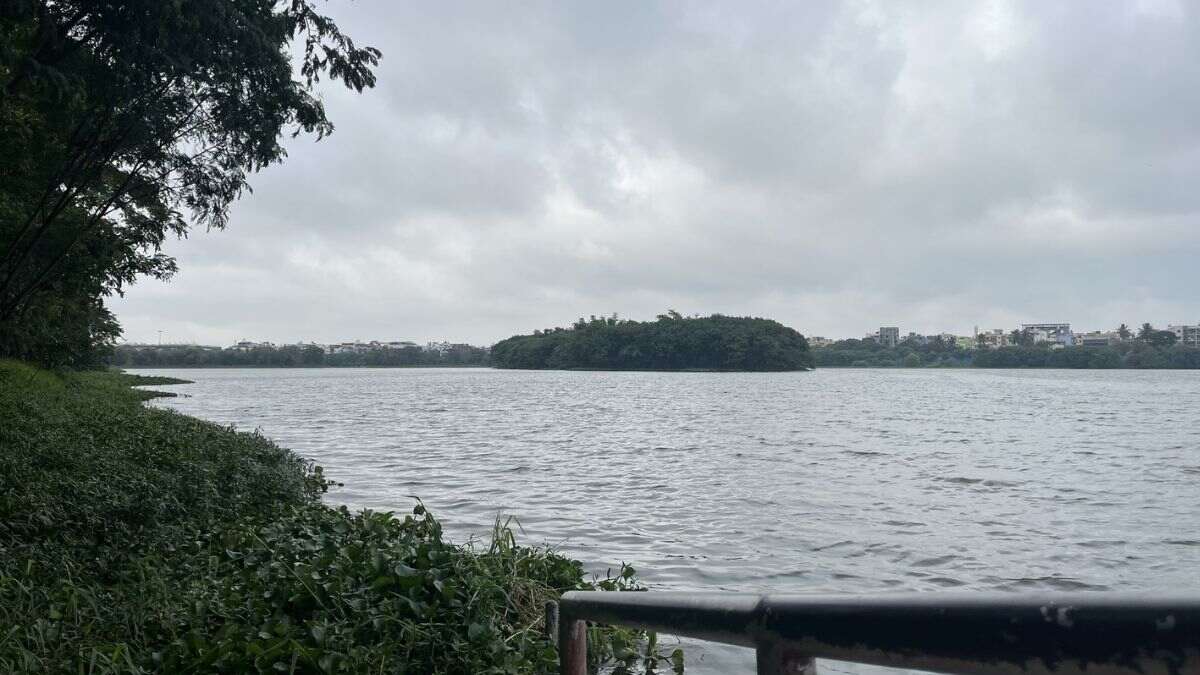 Lake section near Agarthalu with greenery
