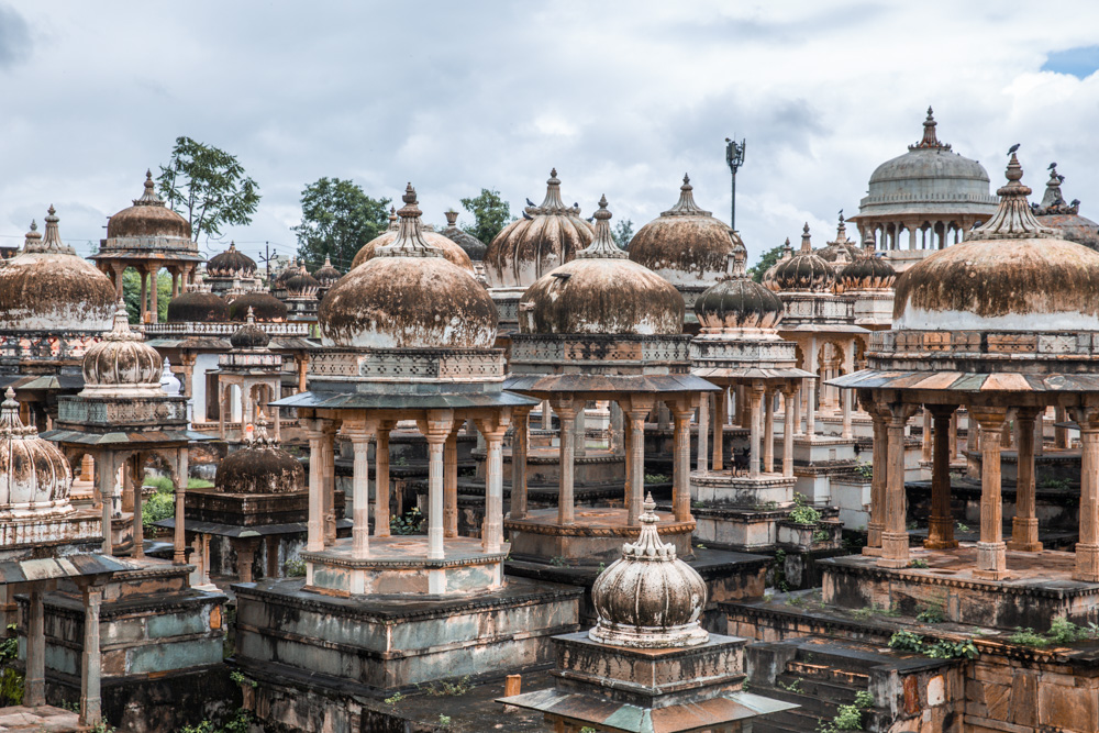 Detailed architecture of Ahar Cenotaph showing intricate carvings