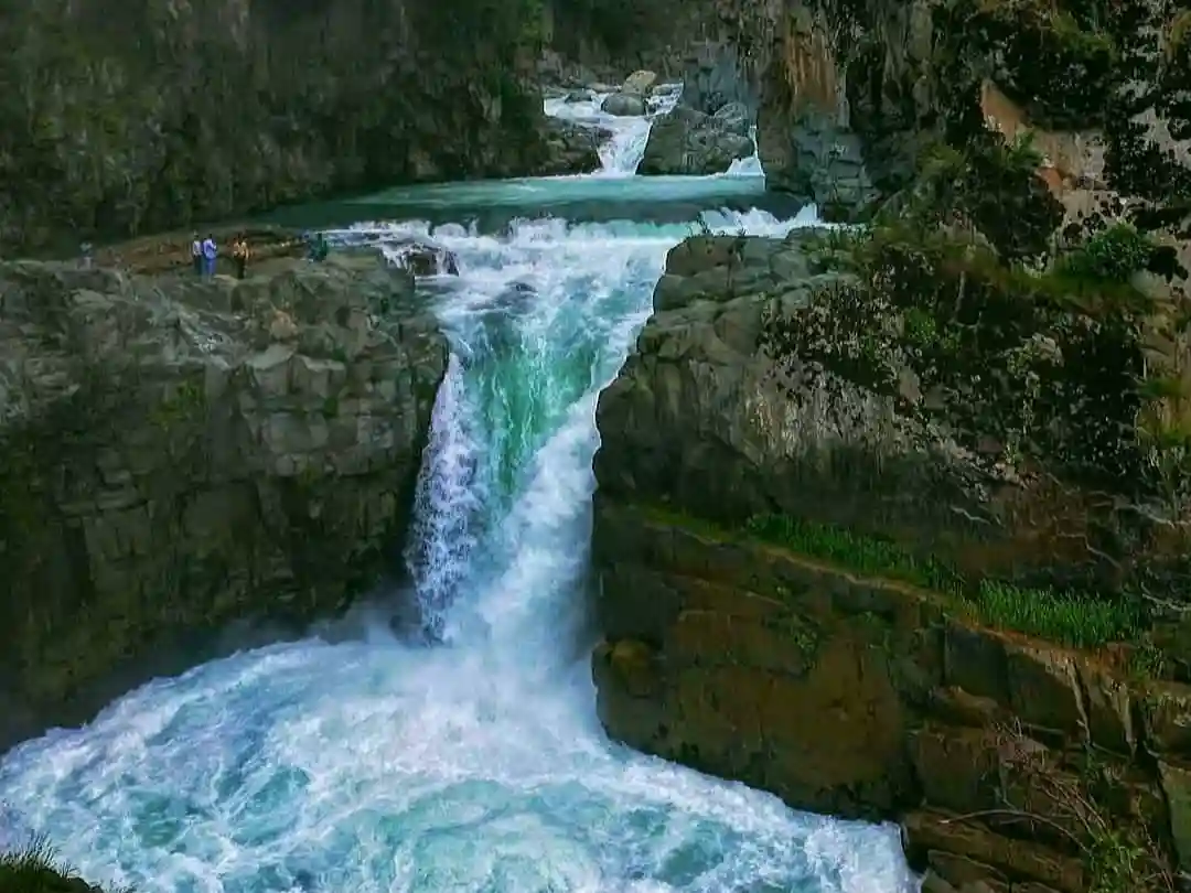 View from the base of Aharbal Waterfall