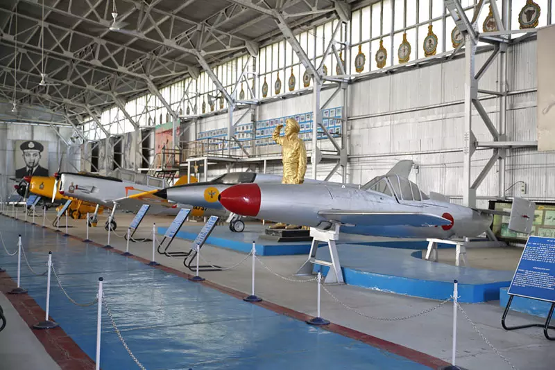 Indoor museum exhibits