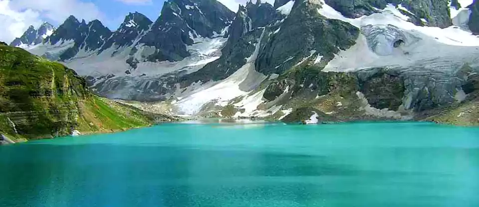 Alpather Lake high-altitude basin in Kashmir