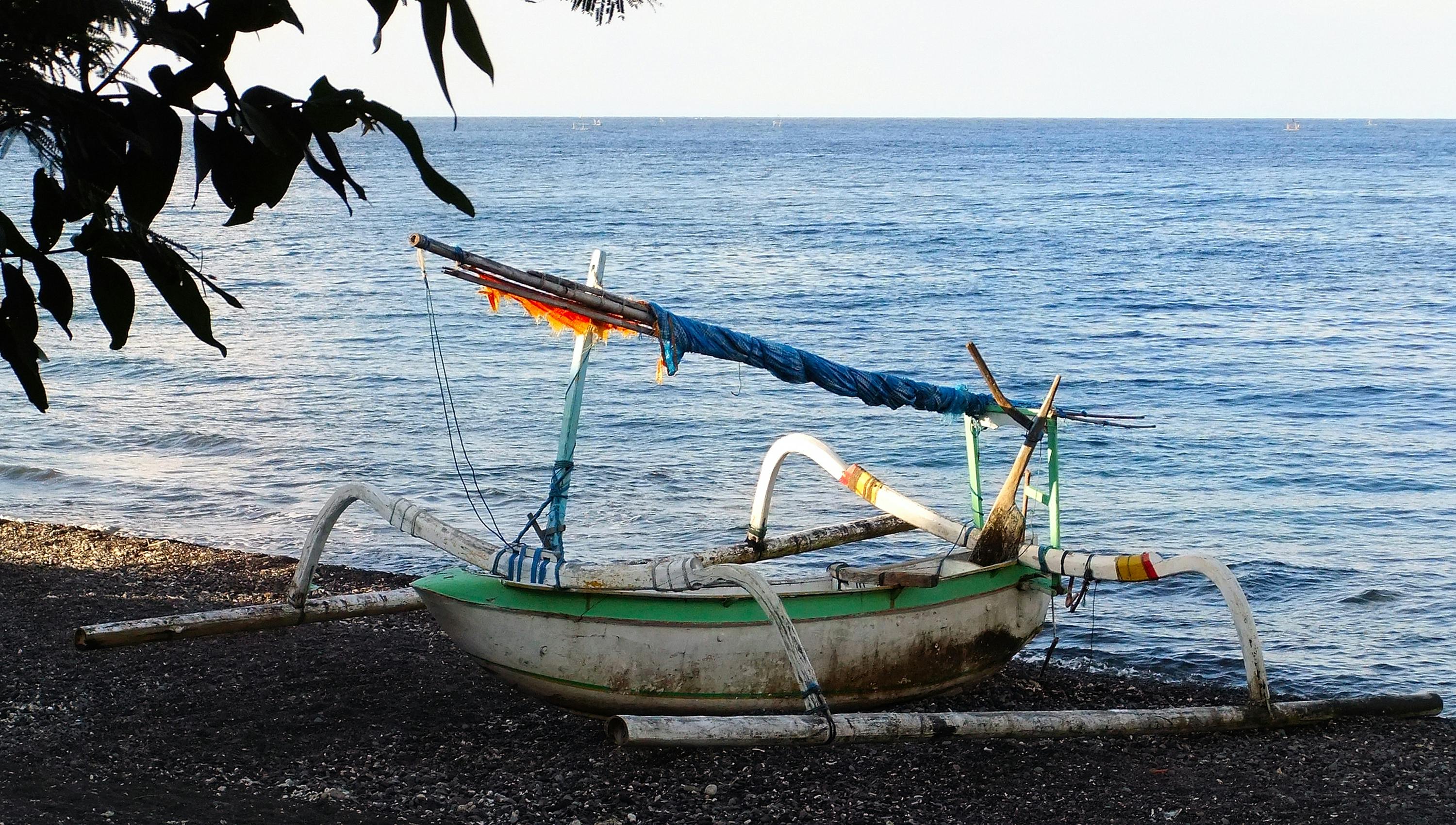 Traditional fishing boats at Amed Beach Bali