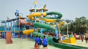 Water park section at Worlds of Wonder Noida with pools and slides