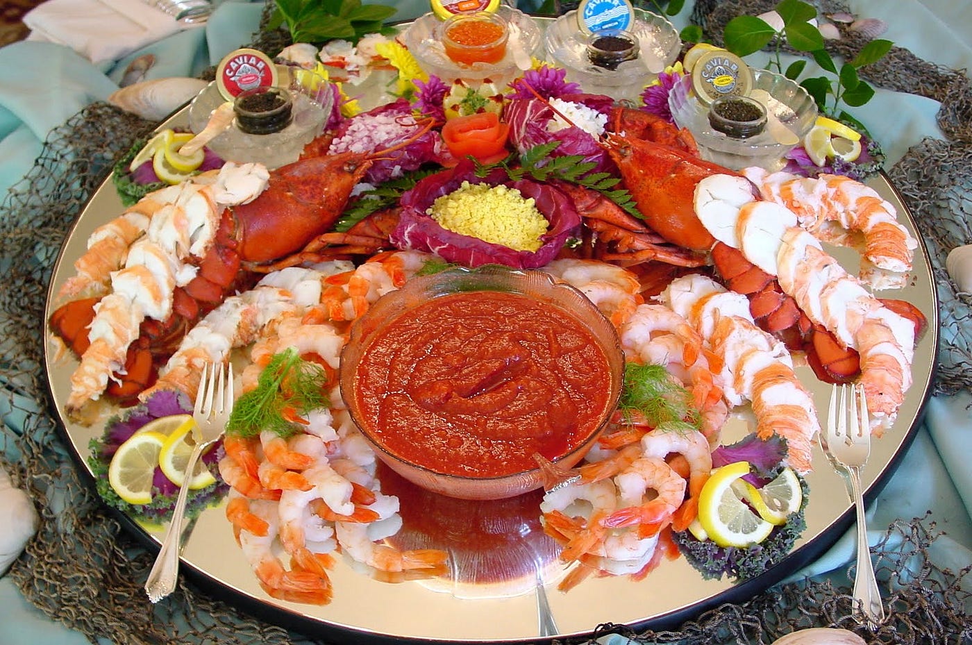 Fresh seafood catch in Andaman including fish and prawns