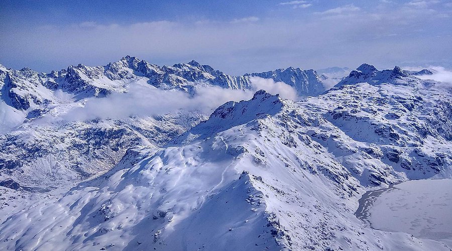 Apharwat Peak Gulmarg panoramic view showing snow-capped mountains and valley
