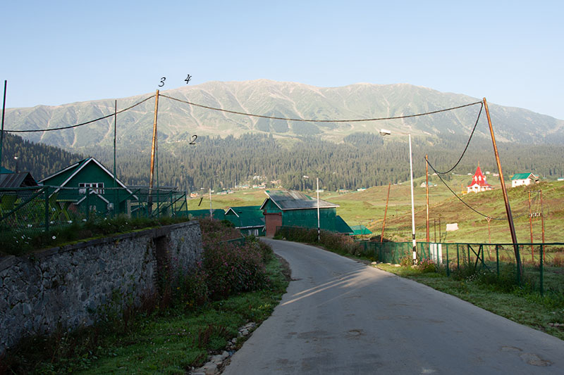 Trekking route through mountains towards Apharwat Peak with scenic views