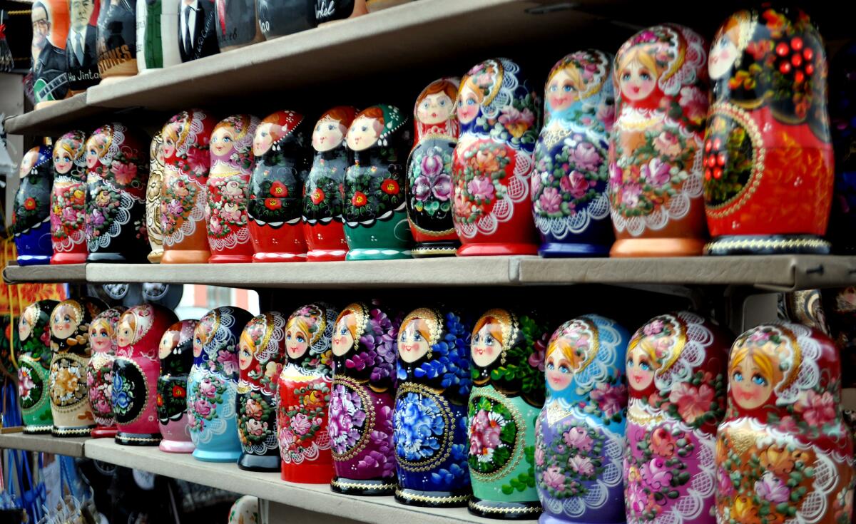 Matryoshka dolls at Arbat Street souvenir shops