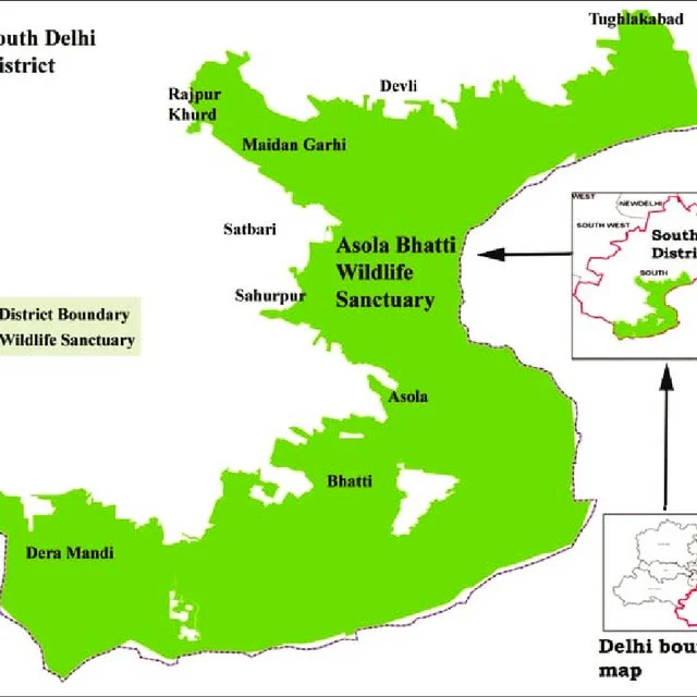 Asola Bhatti Wildlife Sanctuary location overview
