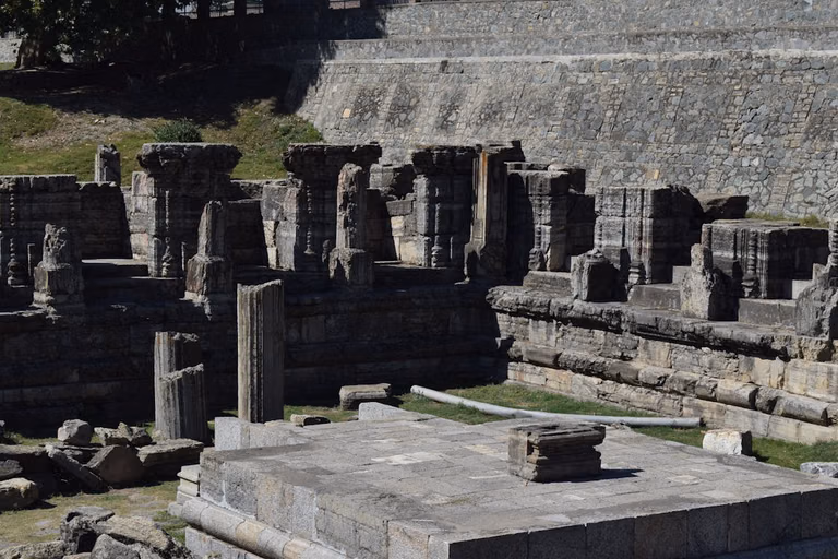 Architectural details of Avantiswami Temple showing Kashmir style
