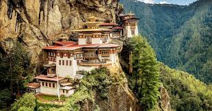 Tigers Nest Monastery Bhutan on cliff edge