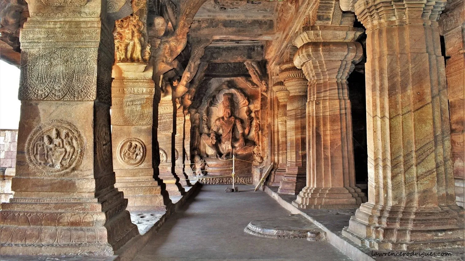 Pillared section of Badami Cave 3