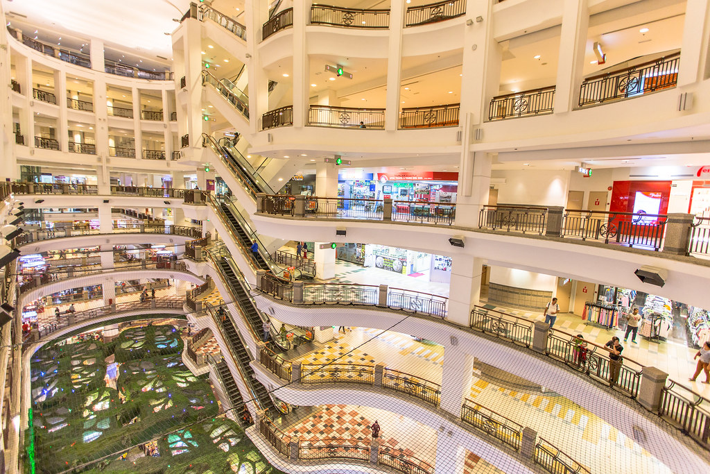 Interior retail and movement zones in Berjaya Times Square