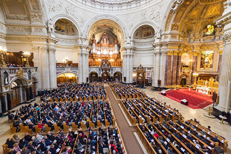 Interior hall view of Berlin Cathedral