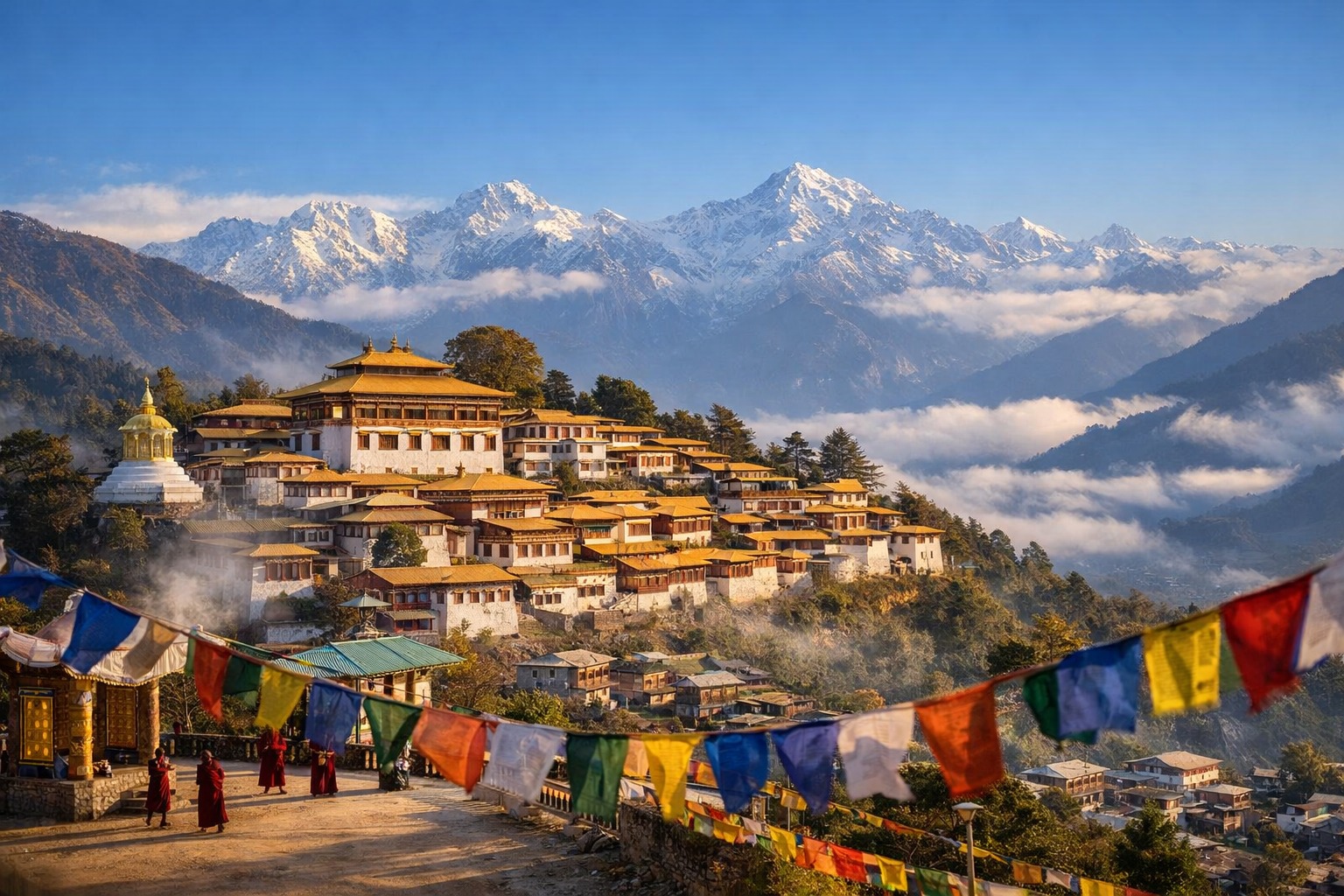 Tawang monastery view during autumn season