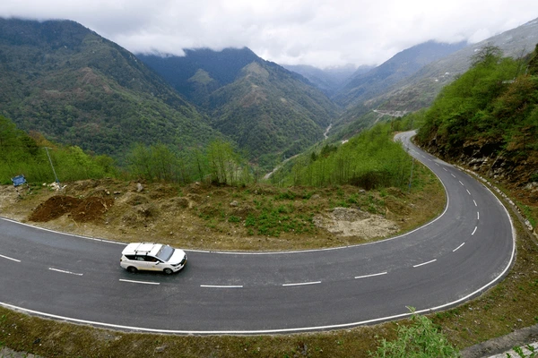 Monsoon road condition near Tawang