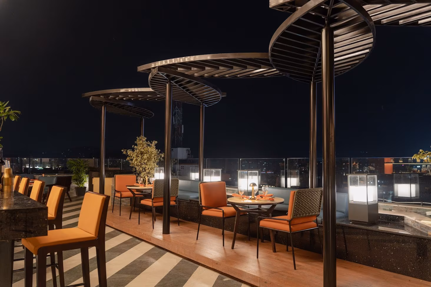 Evening rooftop cafe ambience in Guwahati