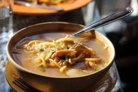 Bowl of authentic Tibetan thukpa noodle soup