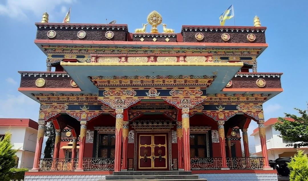 Majnu ka Tilla Tibetan Colony with colorful prayer flags