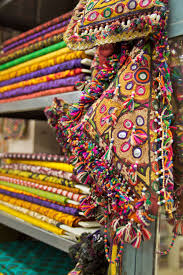 Intricate embroidery detail on display at Calico Museum