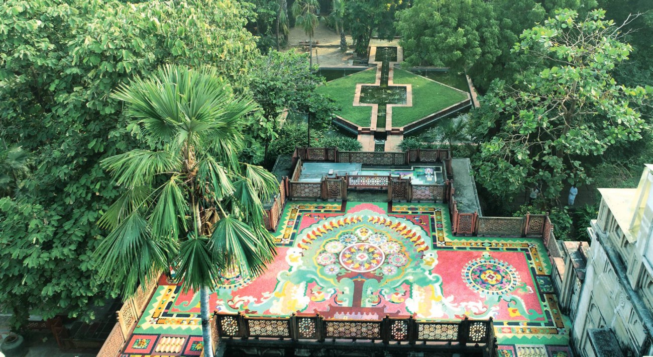 Beautiful gardens surrounding Calico Museum of Textiles