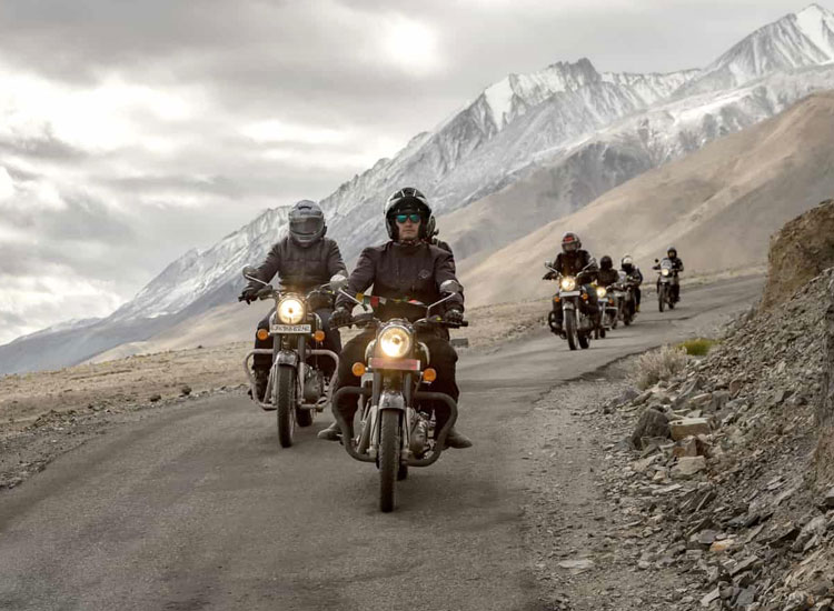 Royal Enfield bike on Ladakh road trip