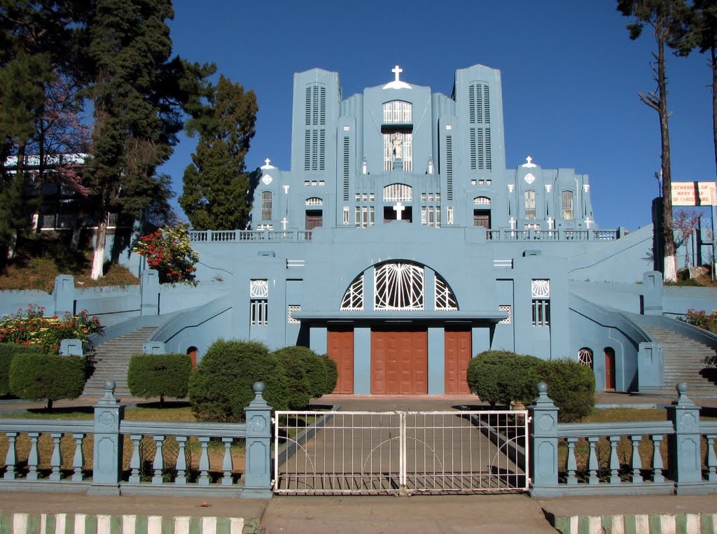 Cathedral of Mary Help of Christians exterior view in Shillong