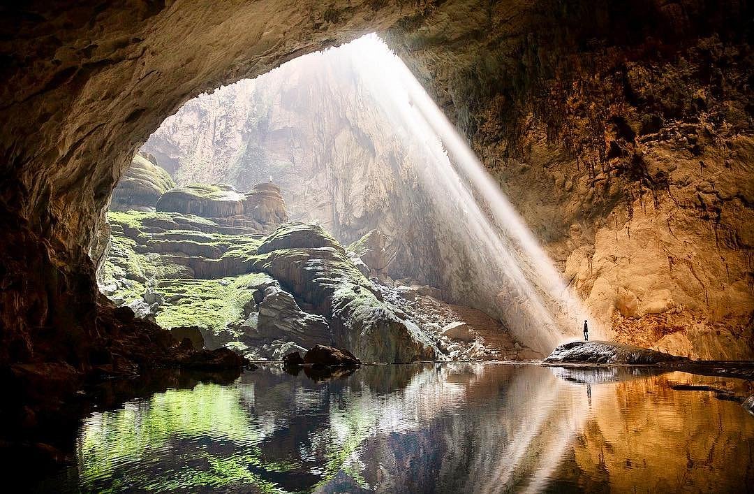 Large chamber scale inside Son Doong Cave Vietnam