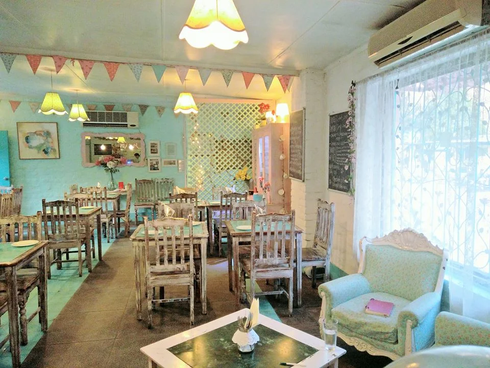 Beautiful interior of Rose Cafe with vintage decor