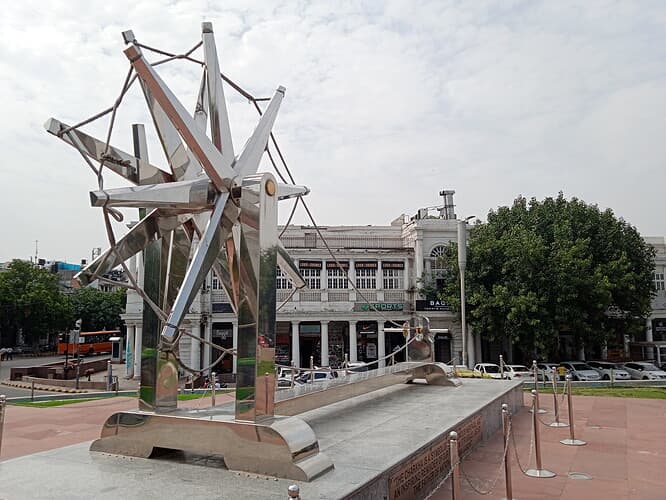 Detailed charkha exhibit at Charkha Museum Delhi