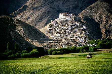 Panoramic valley view from monastery terrace