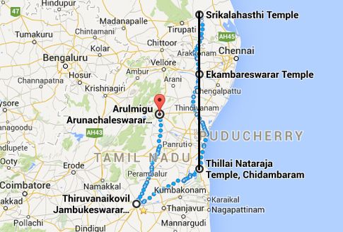 Map showing Chidambaram's location in Tamil Nadu