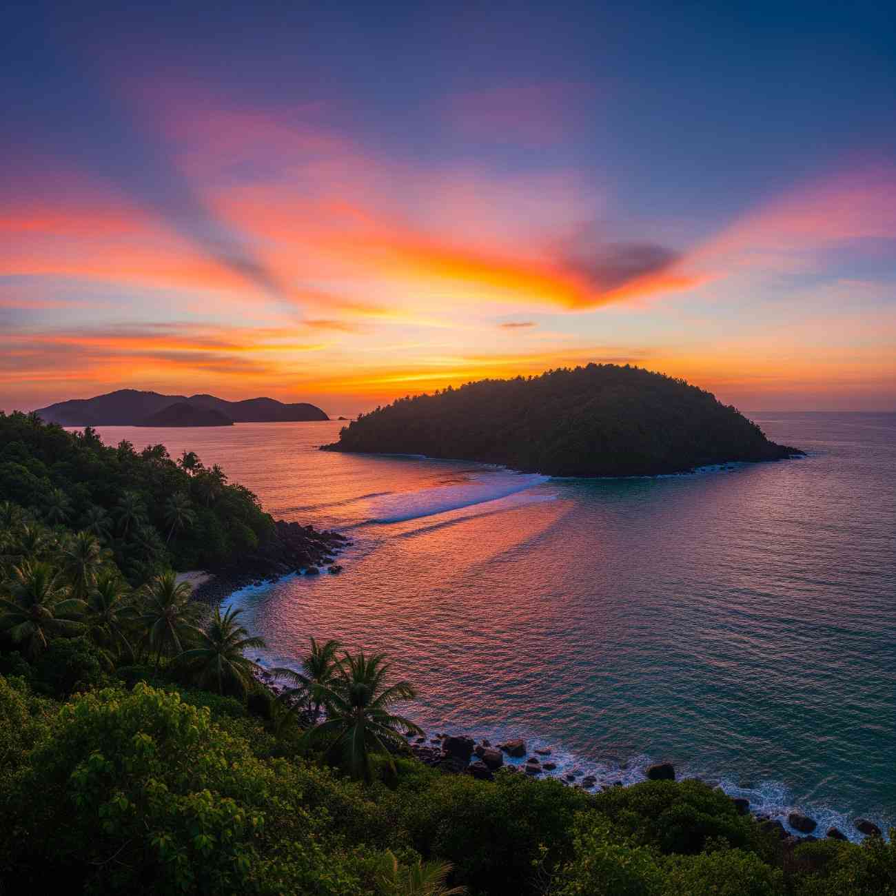 Beautiful sunset view at Chidiya Tapu Andaman