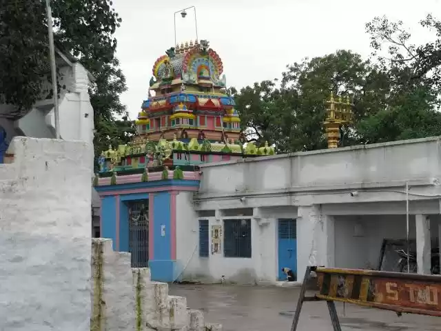 Temple premises and walking path at Chilkur Balaji