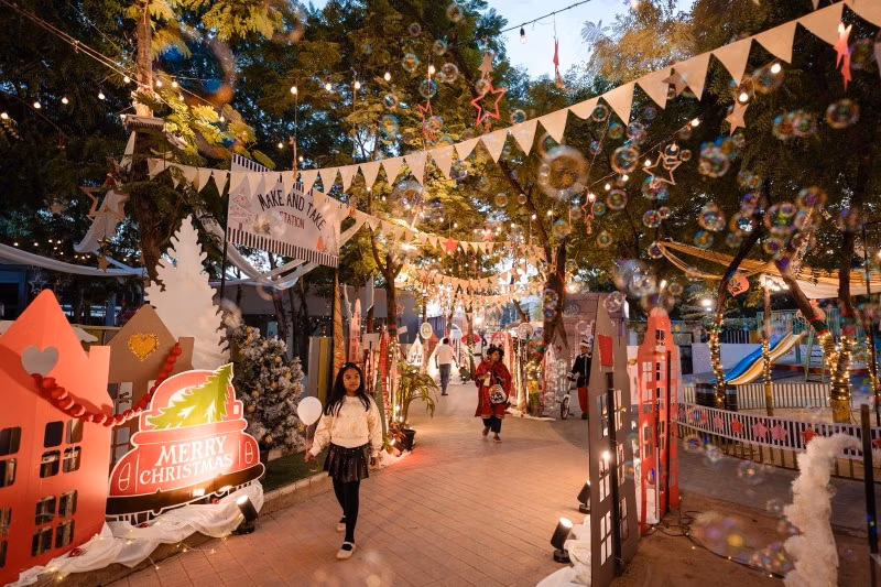Christmas decorations and lights in Ahmedabad during festive season