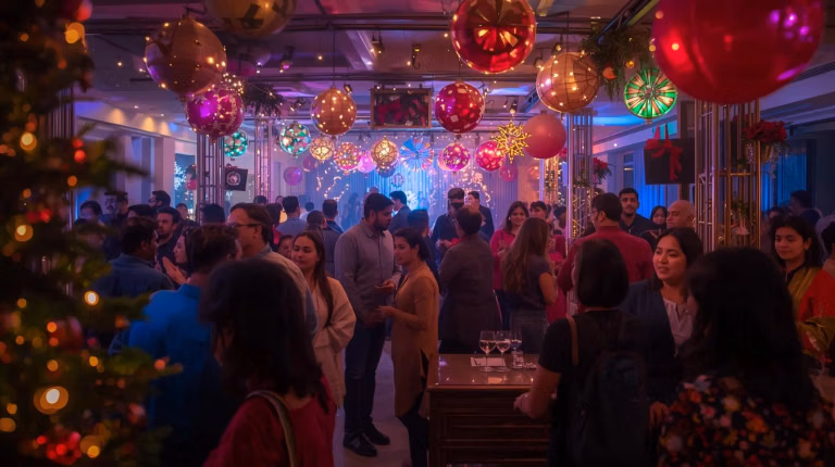 Christmas party celebration at a venue in Ahmedabad