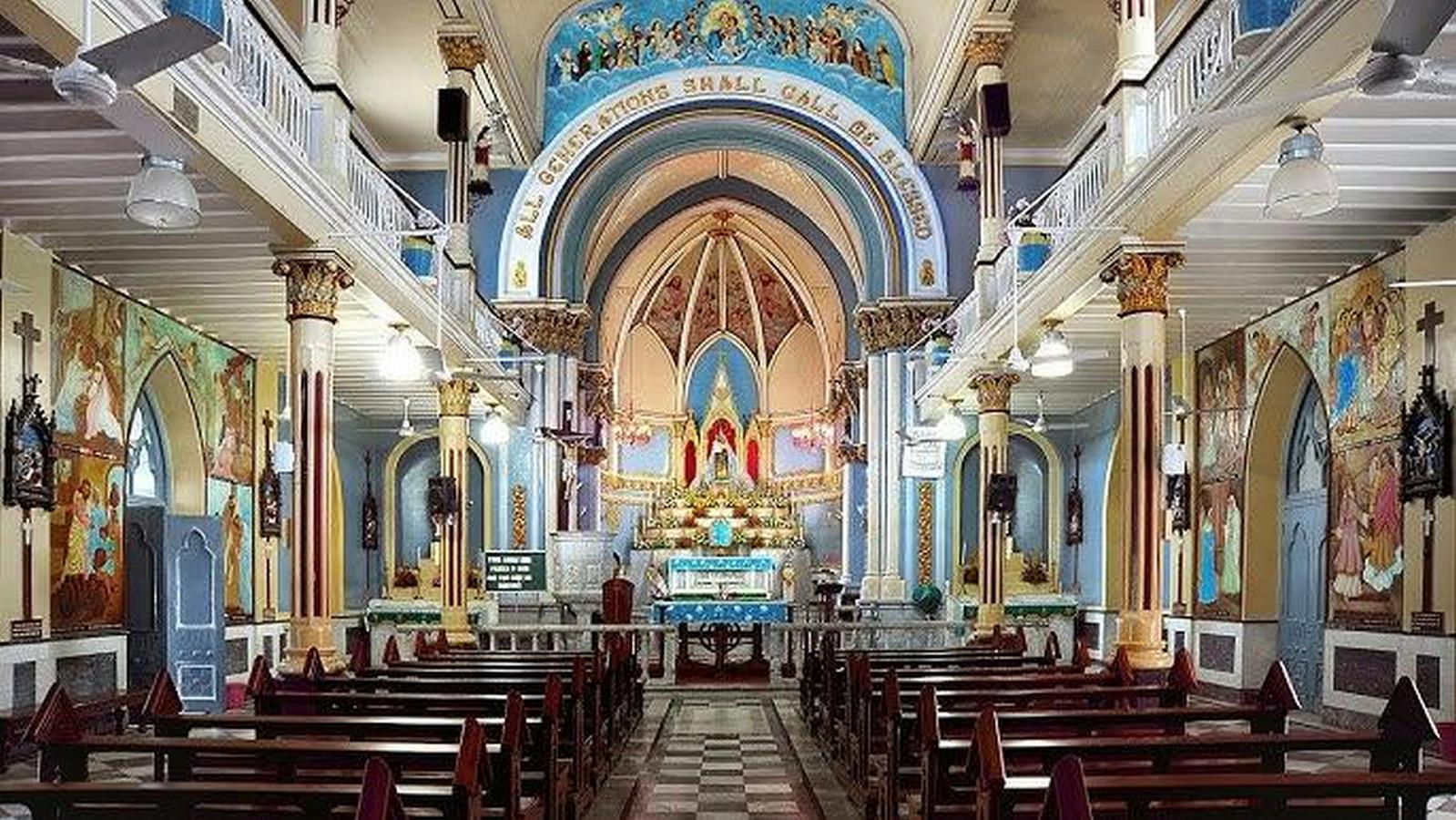 Bandra church decorated for Christmas in Mumbai