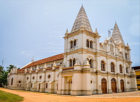 Santa Cruz Basilica in Fort Kochi lit up for Christmas