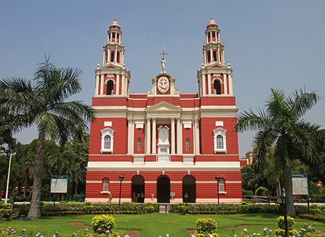 Sacred Heart Cathedral in Delhi during Christmas celebrations