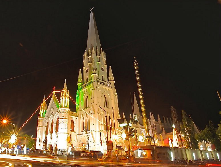 San Thome Basilica in Chennai during Christmas