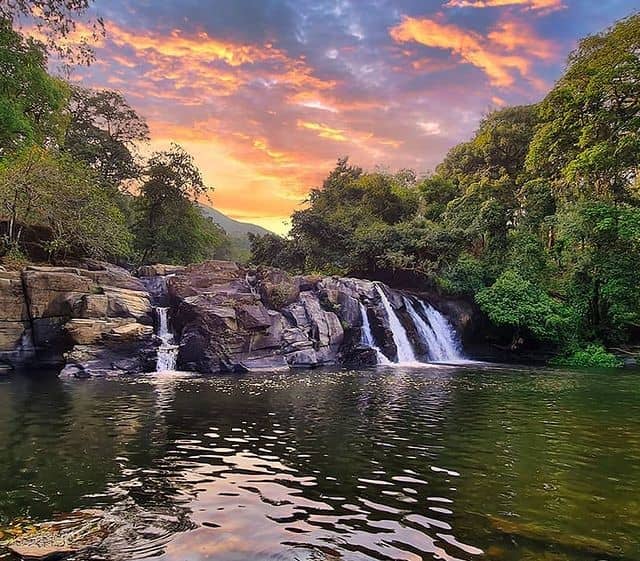 Abbey Falls and lush greenery in Coorg