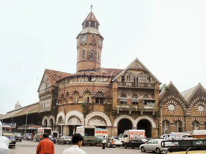 Historic facade of Crawford Market in Mumbai
