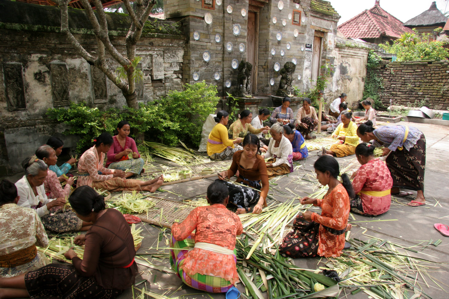 Balinese community ceremony in village setting