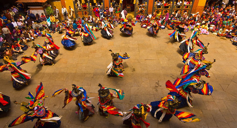 Traditional festival performance in Bhutan