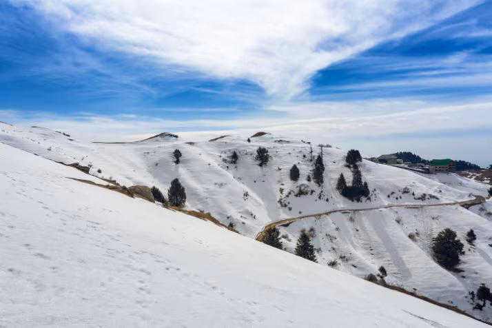 Snow-covered Dainkund Peak in winter