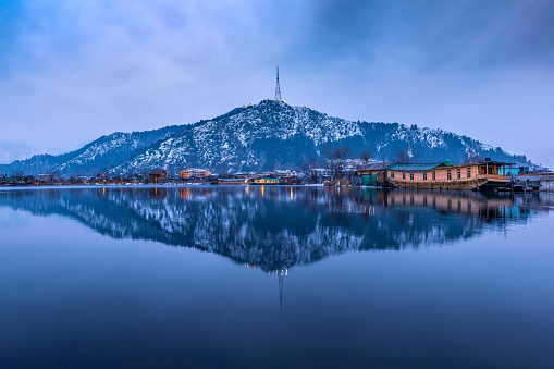 Panoramic view of Dal Lake in Kashmir