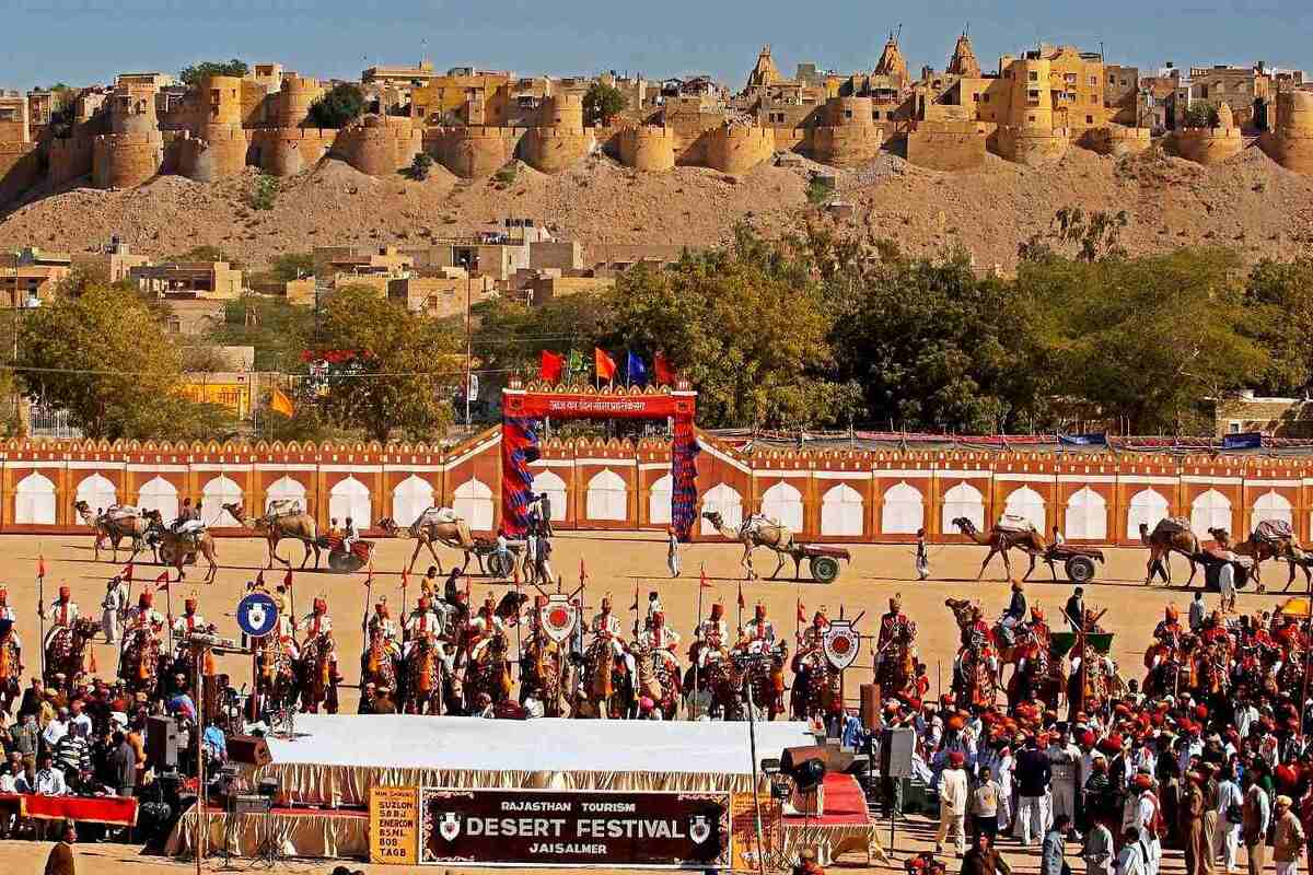 Jaisalmer Fort at sunset during Desert Festival