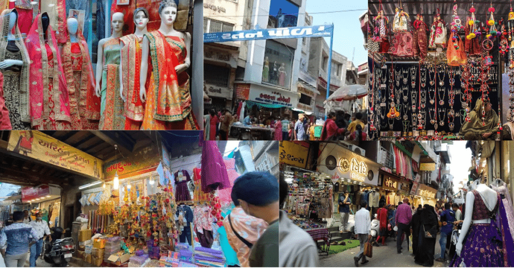 Shoppers bargaining at Dhalgarwad Market