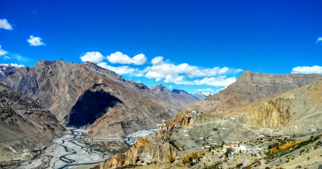 Confluence of Spiti and Pin rivers from Dhankar